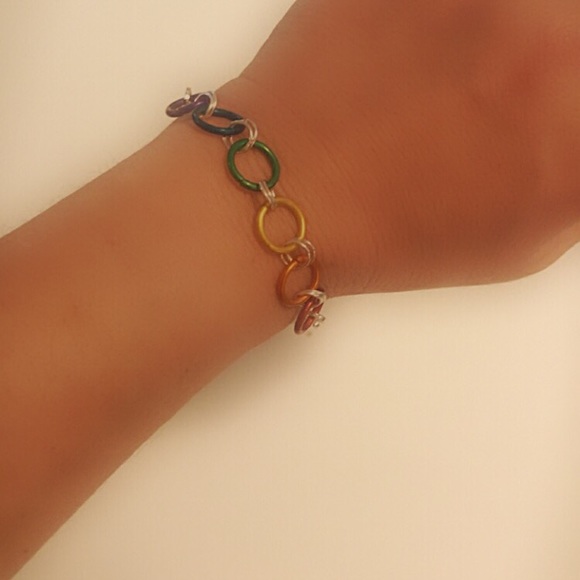 ๐๐Rainbow pride jump ring bracelet, 9" โค๏ธ๐๐๐งก - Picture 6 of 6
